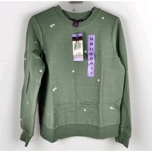 Gloria Vanderbilt Womens Green Sweatshirt With Floral Print Size‎ Small NWT